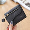 Bi-fold Stylish PU Leather Small Wallet Purse For Women - Black