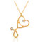 Fashion Creative Stethoscope Pendant Necklace Zinc Alloy Chain Rhinestone Mount Women Jewelry - Gold