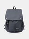 Men Oxford Casual Large Capacity Waterproof Solid Color Backpack - Gray
