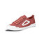 Men Daily Contract Color Lace Up Round Toe Canvas Skate Shoes - Red