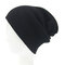 Winter Men Women Knitted Warm Skullies Beanie Hats Casual Sport Breathable Elasticity Hat - Black