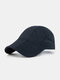 Men Polyester Solid Color Mesh Breathable Outdoor Sunshade Berets Flat Caps - Navy