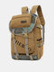 Men Canvas Fabric Vintage Large Capacity Travel Backpack Outdoor Waterproof Casual Bag - Coffee