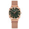 Esporte de negócios feminino Watch liga completa Banda numerais romanos fecho ajustável quartzo Watch - Rosa ouro