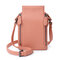 DREAME Women Solid Phone Bag 6 Card Holder Crossbody Bag - Light Pink