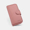 Women PU Leather Multi-card Slots Photo Card Phone Bag Money Clip Wallet Purse - Pink