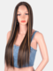 6 Colors Long Straight Front Lace Wig Soft Chemical Fiber Middle Part Full Head Cover Wig - #06
