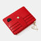 Multi-card Card Holder Card Holder Heart-Shaped Embroidered Thread Small Wallet Fashionable Multi-function Coin Purse - Red