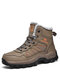 Men Outdoor Keep Warm  Lace Up Slip Resistant Hiking Boots - Brown