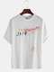 Men Alphabet Graffiti Loose Camo Hip Hop Short Sleeve T-Shirt - White
