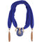 Collar de múltiples capas de gasa impresa bohemia borla moldeada hecha a mano Colgante Collar de chal de bufanda para mujer - azul real