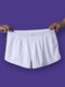 Casual Home Plain Boxer Shorts Inside Cotton Pouch Breathable Skin-friendly Boxer Briefs for Men - White