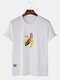Mens Funny Cartoon Fruit Banana Little Tag T-shirts - White