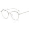 Retro Literary Optical Glasses Feather Round Glasses Frame Pearl Legs Ladies Eyeglasses Eye Care  - Silver