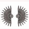 Bohemian Ear Earrings Fan Shaped Geometric Rhinestone Rivet Earrings Jewelry for Women - Black