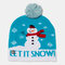 Christmas Snowman Elk Christmas Tree Cuffed Ball Knit Hat - #15
