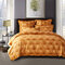 3D Button Pattern Quilt Cover US Standard Size Comforter Sets Luxury Bedding Sets - Camel
