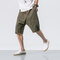 Season Men's Chinese Style Loose Casual 7 Pants Men's Elastic Shorts Large Size Men's Cropped Pants - ArmyGreen