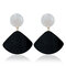 Trendy Exaggerated Acrylic Stud Earrings Geometric Triangle Pendant Earrings Vintage Jewelry - Black