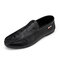 Men Casual PU Business Soft Soled Slip On Driving Loafers Shoes - Black
