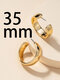Trendy Simple Wide Geometric C-shaped Alloy Hoop Earrings - Golden 3.5 cm / 1.38 in