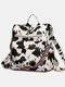 Women PU Leather Zebra Cow Pattern Printed Multi-Carry Backpack Shoulder Bag - 3