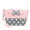 Women Cartoon Wave Point Cute Style Clutch Wallet Phone Bags Purse - Pink