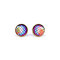 Trendy Stereoscopic Fish Scale Polarized Light Stud Earrings Metal Round Gemstone Earrings - #6