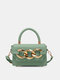 Women Faux Leather Fashion Solid Color Chain Rivet Handbag Crossbody Bag - Green