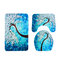 Nuovo tappetino per WC con albero della felicità scolpito Tre set di tappetini da bagno assorbenti antiscivolo E-commerce Hot - Fondo blu intagliato in tre pezzi