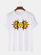 Men 100% Cotton Sun God Printed Casual T-Shirt - White