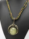 Alloy Turquoise Ethnic Bohemian Large Orb Sweater Long Necklace - Green