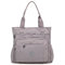 Women Multi-functional Waterproof Nylon Bags Light Handbags Shoulder Bag - Gray