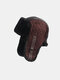 Men PU Plus Velvet Thicken Solid Color Argyle Cold Protection Windproof Ear Protection Trapper Hat - Brown