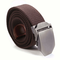 Mens Long Weave Canvas Web Belt Outdoor Slider Buckle Durable Adjustable Belt  - Coffee