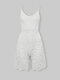Women White Sling Lace Cami Rompers  - White