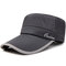 Men's Mesh Flat Cap Spring Fast Drying Breathable Sun Visor Long Brim Flat Top Hat - Gray
