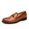 Men Brogue Tassel Decor Dress Loafers Slip On Party Formal Shoes - Brown
