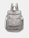 JOSEKO Women's Faux Leather Retro Fashion Casual Multifunctional Large Capacity Backpack - Gray