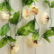 Flores artificiais Rose Garland Silk Flowers Vine Fake Leaf Party Garden Wedding Home Decor - Luz rosa