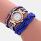 Strass fluorescente vintage multistrato Watch Metallo Colorful Quarzo intrecciato a mano con diamanti Watch - 14