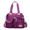 Women Waterproof Oxford Handbag Durable Light Functional Crossbody Bag - Purple
