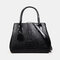 Women Vintage Handbag Solid Shoulder Bag - Black