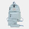 Women 3PCS Solid Bag Backpack Casual School Bag - Blue