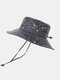 Men Polyester Cotton Camouflage Pattern Outdoor Sunshade Breathable Bucket Hat - Grey
