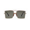 Metal Large Box Square Sunglasses Female Transparent Pink Ocean Sheet Big Box Sunglasses  - Dark green film