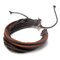 Multilayer Leather Woven Braid Rope Bracelet - Brown