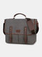 Men Canvas Vintage Business Messenger Bag Laptop Bag Crossbody Bag Handbag - Gray