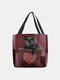 Women Felt Cute Cat Handbag Shoulder Bag Tote - Red
