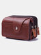 Men Coffee Vintage Business PU Leather Waterproof Multifunction 5.8 Inch Phone Bag Waist Bag - Coffee